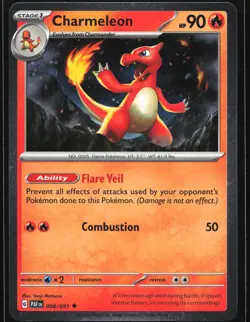 Charmeleon 008/091 SV: Paldean Fates Cosmos Holo Pokemon Card - Image 1