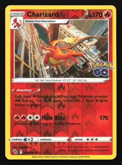 Charizard 010/078 Pokemon GO Reverse Holo Rare Pokemon Card - Image 1