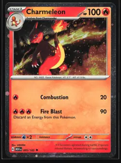 Charmeleon 005/165 MEW EN-151 Cosmos Holo Pokemon Card - Image 1
