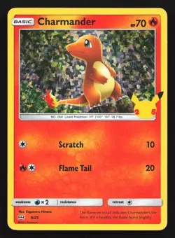 Charmander 9/25 McDonald's 25th Anniversary Holo Promo Pokemon Card - Image 1