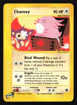 Chansey 72/165 Expedition Reverse Holo Pokemon Card - Image 1