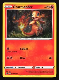 Charmander SWSH092 Sword & Shield Black Star Promo Pokemon Card - Image 1