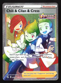 Chili & Cilan & Cress 273/264 SWSH08: Fusion Strike Secret Rare Pokemon Card - Image 1