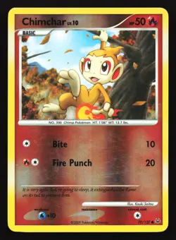 Chimchar 70/127 Platinum Reverse Holo Pokemon Card - Image 1