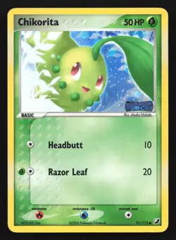 Chikorita 51/115 Unseen Forces STAMPED Reverse Holo Pokemon Card - Image 1