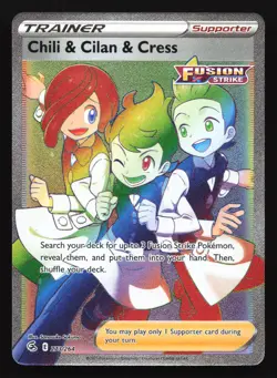 Chili & Cilan & Cress 273/264 SWSH08: Fusion Strike Secret Rare Pokemon Card - Image 1