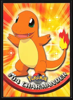 Charmander 4 Topps Series 1 TV Animation Blue Logo Pokemon Card - Image 1