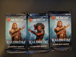 MTG Kaldheim Draft Booster Packs – 3 Sealed KHM Packs – Magic: The Gathering - Image 1