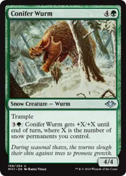 1 x Conifer Wurm - Foil - Modern Horizons - Light Play - MTG - Image 1