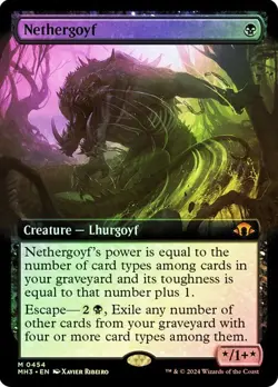 1 x FOIL Nethergoyf Magic The Gathering Modern Horizons 3 Extended #0454 - Image 1