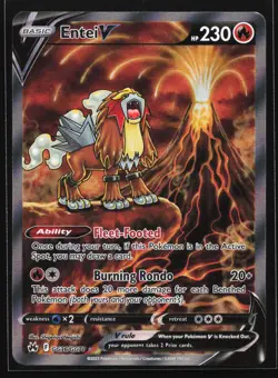 Entei V GG36 Crown Zenith: Galarian Gallery Ultra Rare Pokemon Card - Image 1