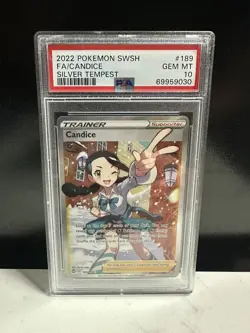 2022 POKEMON SWSH #189/195 FA CANDICE SILVER TEMPEST PSA 10 - Image 1