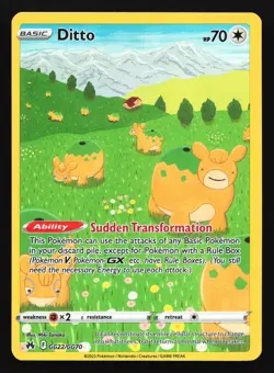 Ditto GG22 Crown Zenith Galarian Gallery Ultra Rare Pokemon Card - Image 1