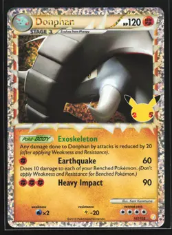 Donphan (Prime) 107/123 Celebrations: Classic Collection Pokemon Card - Image 1