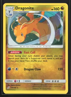 Dragonite 119/181 SM - Team Up Cosmos Holo Rare Pokemon Card - Image 1