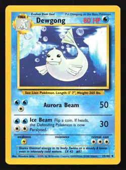 Dewgong 25/102 Base Set Uncommon Pokemon Card - Image 1