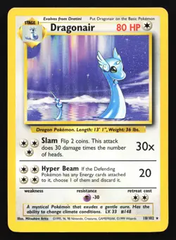 Dragonair 18/102 Base Set Rare Pokemon Card - Image 1