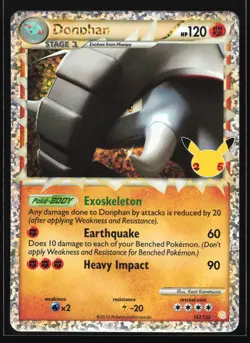 Donphan (Prime) 107/123 Celebrations: Classic Collection Pokemon Card - Image 1