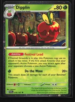 Dipplin 018/167 SV06: Twilight Masquerade Cosmos Holo Pokemon Card - Image 1