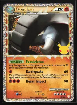 Donphan (Prime) 107/123 Celebrations: Classic Collection Pokemon Card - Image 1