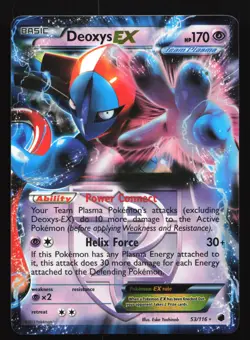 Deoxys EX (Team Plasma) 53/116 Plasma Freeze Ultra Rare Pokemon Card - Image 1