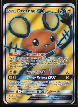 Dedenne GX (Full Art) 195/214 SM - Unbroken Bonds Ultra Rare Pokemon Card - Image 1