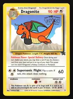 Dragonite (Movie Promo) 5 WoTC Black Star Promo Pokemon Card - Image 1