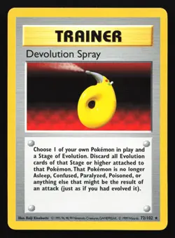 Devolution Spray 72/102 Base Set (Shadowless) Rare Pokemon Card - Image 1