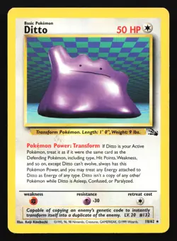 Ditto 18/62 Fossil Rare Pokemon Card - Image 1