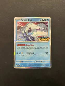 Chien-Pao SVP152 - Surging Sparks - STAFF Stamped Prerelease Pokemon Card - Image 1