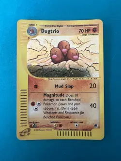 Dugtrio 10/165 Holo Rare Expedition E-Series 2002 Pokemon Small Half Swirls - Image 1