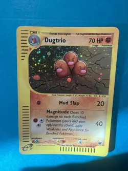 Dugtrio 10/165 Holo Rare Expedition E-Series 2002 Pokemon Small Half Swirls - Image 4
