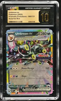 CGC 10 PRISTINE Umbreon ex 060/131 Prismatic Evolutions Surprise Box Pokemon - Image 1