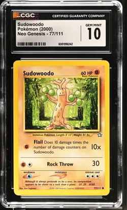 CGC 10 Sudowoodo 77/111 2000 Neo Genesis Pokemon Card - Image 1