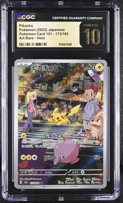 CGC 10 PRISTINE Pikachu 173/165 151 Art Rare Japanese Pokemon Card - Image 1