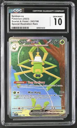 CGC 10 Spidops ex 243/198 Scarlet & Violet Special Illustration Rare Pokemon - Image 1
