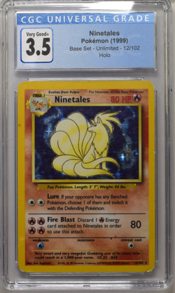 CGC 3.5 Ninetales 12/102 1999 Base Set Holo Rare Pokemon Card - Image 1