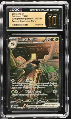 CGC 10 PRISTINE Sinistcha ex 210/167 Twilight Masquerade SIR Pokemon Card - Image 1