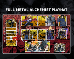 UA Card Full Metal Alchemist Union Arena Red mat Gaming Desk Playmat mat mat - Image 1