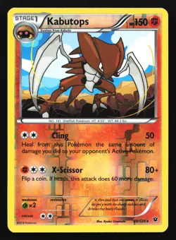 Kabutops 39/124 XY - Fates Collide Reverse Holo Rare Pokemon Card - Image 1