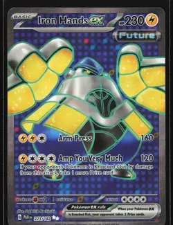 Iron Hands ex 223/182 SV04: Paradox Rift Ultra Rare Pokemon Card - Image 1