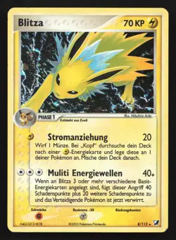 Jolteon (Blitza) 8/115 Unseen Forces Holo Rare GERMAN Pokemon Card SWIRL - Image 1