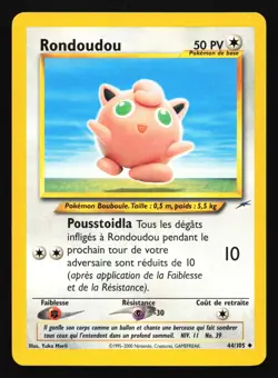 Jigglypuff (Rondoudou) 44/105 Neo Destiny FRENCH Uncommon Pokemon Card - Image 1