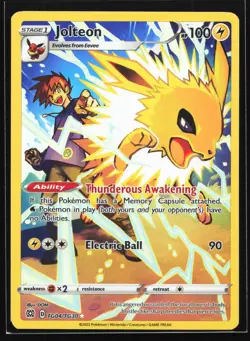 Jolteon TG04 SWSH09: Brilliant Stars Trainer Gallery Ultra Rare Pokemon Card - Image 1