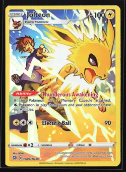 Jolteon TG04 SWSH09: Brilliant Stars Trainer Gallery Ultra Rare Pokemon Card - Image 1