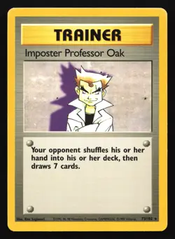 Imposter Professor Oak 73/102 Base Set Rare Pokemon Card - Image 1