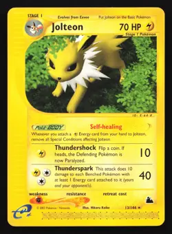 Jolteon 13/144 Skyridge Rare Pokemon Card - Image 1