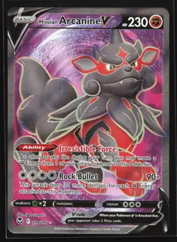 Hisuian Arcanine V (Full Art) 179/195 Silver Tempest Ultra Rare Pokemon Card - Image 1