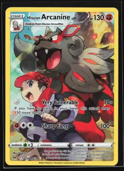 Hisuian Arcanine TG08 SWSH11 Lost Origin Trainer Gallery Ultra Rare Pokemon Card - Image 1