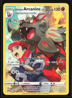 Hisuian Arcanine TG08 SWSH11 Lost Origin Trainer Gallery Ultra Rare Pokemon Card - Image 1